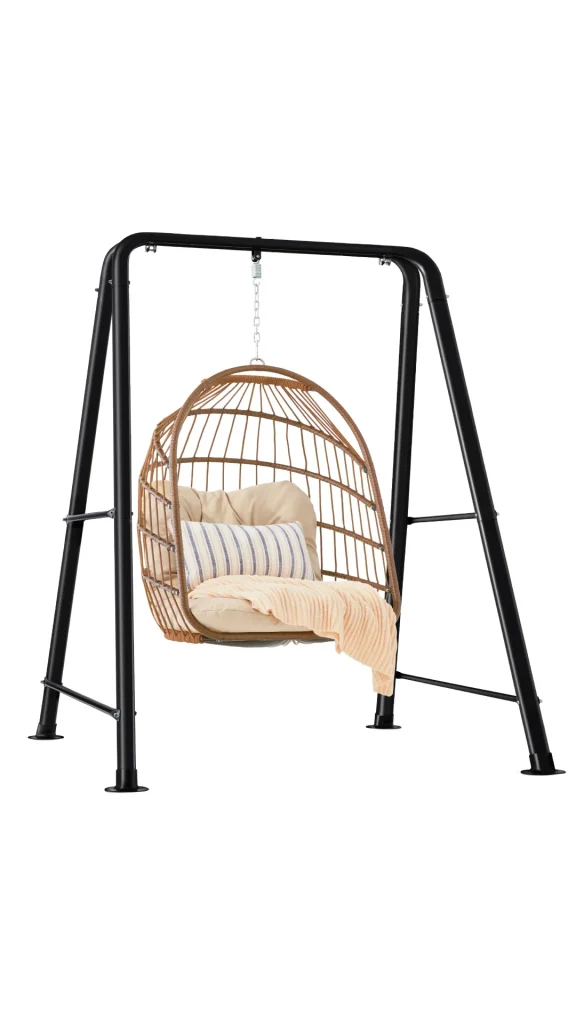 Hanging hammock chair stand for cozy indoor outdoor relaxation