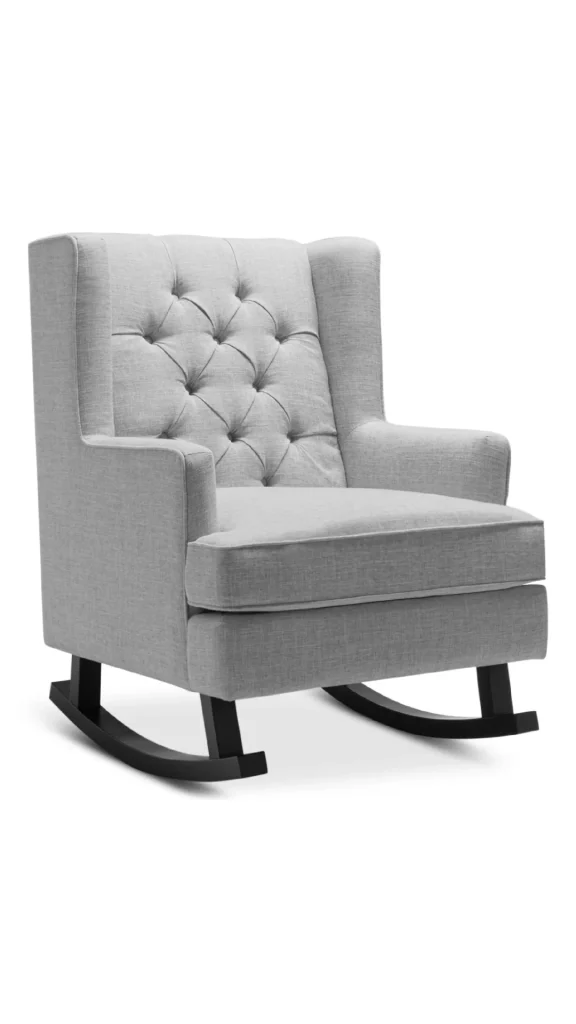 Elegant tufted wingback rocking chair for luxury interior decor