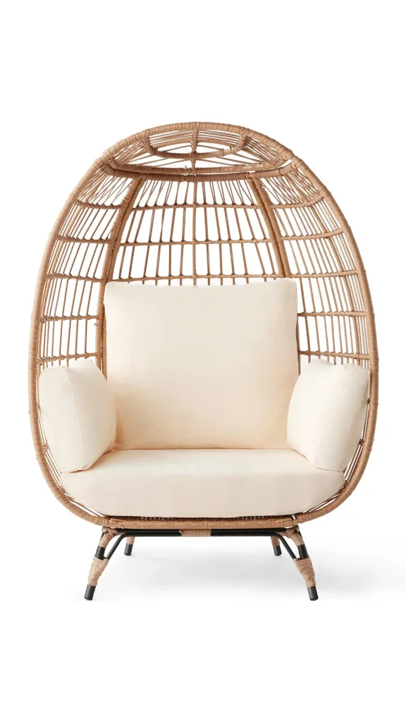 Oversized wicker egg chair for luxury indoor outdoor seating